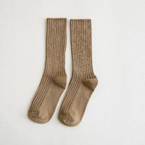 Moteriškos medvilninės laisvos kojinės rudeniui žiemai, megztos, vienspalvės, ilgos kojinės 1 pair chaki