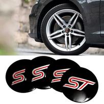 4 x Car Styling Wheel Center Hub Caps emblemos ženklelio lipdukai ST logotipui Fiesta Focus Edge Mondeo Mustang Kuga Explorer F150