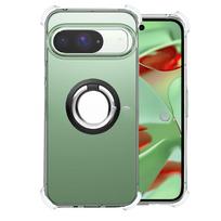 For Pixel 9 Pro XL 9pro Magnetic Ring Holder Cover for Google Pixel9 8pro 7pro 8A 7A 6A Shockproof Transparent Silicone Soft Airbags Case Pixel 9 Pro XL juoda