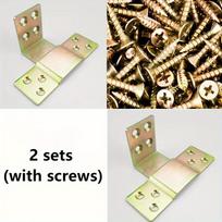 Tvirtos konstrukcijos medinio lovos rėmo metalinių dalių rinkinys - Yra 2 kabliukų, sagtelių ir varžtų komplektai, skirti lengvam surinkimui 2 Sets (with Screws)