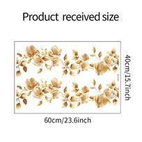 Gold Flowers Bedroom Living Room Study Background Landscaping Wall Sticker 40*60CM/fun-e130
