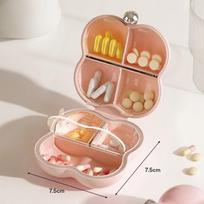 Mini Portable Medicine Box with High Multi Compartment Packaging of Pills Tablets Jewelry Sealed Large Capacity Storage Box Essential for Travel rožinė