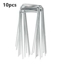 10Pcs Metal Ground U Tent Pegs Gazebo Camping Tarpaulin Hooks 10/15/20 CM Length Outdoor Ground Cloth Nail Farm Garden Tools