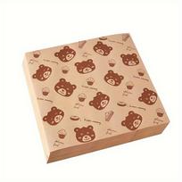 100 vnt Riebalams atsparaus vaško popieriaus lapų sumuštiniams, mėsainiams ir desertams – puikiai tinka kepiniams, virtuvėje ir restorane 100pcs Big Bear Head Pad Paper