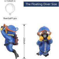 Floating Fish Tank Decorations, Aquarium Decorations, Lovely Diver Fish Tank Decorations, Floating Device Fish Tank Accessories mėlyna