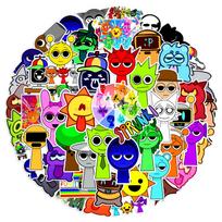 10/50 vnt. „Incredibox“ lipdukų „Sprunki“ vandeniui atsparių „pasidaryk pats“ lipdukų rinkinys, skirtas „Watercup“, nešiojamojo kompiuterio, iškarpų albumo, užrašinės, dienoraščio lipdukams 10pcs