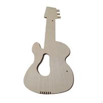 Išpjauta medinė gitara, nebaigtas žaislas, „pasidaryk pats“ tapyba gimtadienio vakarėliui Oval