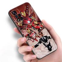 Marvel Geležinis Žmogus Juodas Silikoninis Telefono Dėklas Xiaomi POCO X3 X4 NFC F5 M3 M4 M6 X5 X6 Pro F3 F4 GT 5G C55 C65 M5 POCO X6 Pro 5G