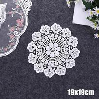 Nėrinių padėkliukas audinys 19*19 CM/20*20 CM apvalių nėrinių servetėlės ​​nertos apvalios nėrinių padėkliukas servetėlės ​​padėkliukas puodeliui