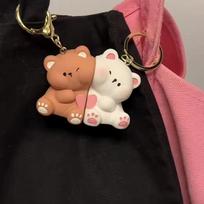 1 pora mielų dervos meškučių porų magnetinių raktų pakabukų, animacinių gyvūnėlių lėlių krepšio pakabukai, kawaii raktų pakabukai, dovanos įsimylėjėliams, papuošalai