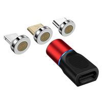 USB Type C Magnetinis Adapteris 360 laipsnių Besisukantis Magnetinis Telefono Kabelio Adapterio Jungtis raudona