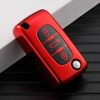 Madingas automobilio raktų dėklas, skirtas „Peugeot 207 307 308 407 607 807“ apsaugotam raktų pakabukui 3 buttons raudona