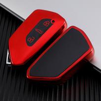 TPU Automobilio Raktų Dėklas Dangtelis Korpusas Raktų Pakabukas VW Golf 8 ID4, Skoda Octavia 4 A8 MK8, Seat Leon Fr Mk4 Cupra Formentor 2023 raudona