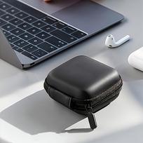 1 vnt. prabangus laikymo dėklas, ausinių dėklas, kietas maišelis, nešiojama laikymo krepšys AirPods, ausinėms, belaidžių ausinių priedams, Padėkos dienos dovana juoda