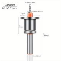 8 mm kotu grąžtas Naujas lydinio šerdies ribotuvas Įleidžiamieji grąžtai Freza Medžio apdirbimo įrankis 2.8x8