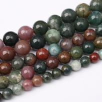 Indian Agates Stone Natural Round Beads 15 Strand Smooth Loose Spacer Beads 4/6/8/10/12mm for Jewelry Making DIY Bracelets Accessories Dia 4mm
