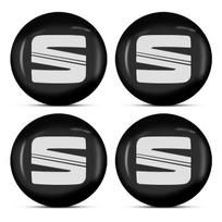56mm Automobilio rato centrinio dangtelio lipdukas Rato lipdukas SEAT Leon FR Altea Ibiza Toledo Cordoba Alhambra Arona Ateca Exeo juoda