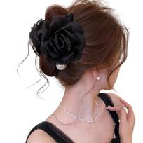Trendy Flower Hair Clip Strong Clasp For Long Hair Smooth Clip Lightweight Everyday Use juoda
