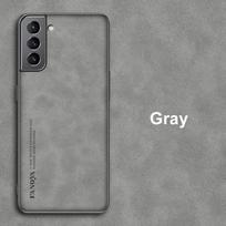 Prabangus PU odos dėklas Samsung Galaxy S20 S21 FE S10 S22 Plus S22 Note 20 Ultra 10 Plus S10E Dangtelis Coque Silikoninis telefono dėklas S21 pilka spalva