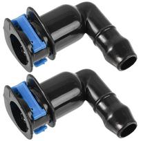 2x Automobilio stiliaus priekinių žibintų plovimo purkštuko alkūnės jungiamoji dalis 1J0955665E, skirta VW Beetle Eos Jetta Passat Golf Polo A6 A8 TT/TTL juoda
