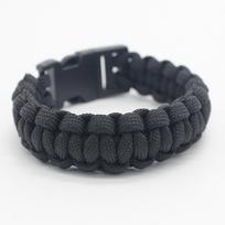 Išgyvenimo parašiuto laido apyrankė su avariniu žygiu Paracord apyrankės sagties komplekto virvės apyrankė juoda