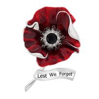 Enamel Poppies Lapel Pins,Lest We Forget Flower Badge Brooch Remembrance Day Memorial Day Gift Poppies Flower Brooch Pins