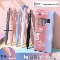 ST Head Morandi 5-Color Quick-Dry Pen Set - Ultra-Smooth, Leak-Proof Ink for Students 0.5mm