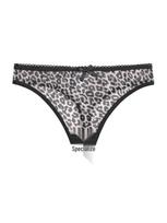 European Leopard Print Mesh Thong: Breathable, Sexy, Large Size, Cotton Crotch, Elastic Fit Small leopardo rašto spalva