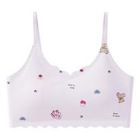 Sweetheart Thin Strap Bra for Girls, Developmental Period Underwear, Middle & High School - Printed, 2nd & 3rd Stage. L [70-90 kg] šviesiai violetinė spalva