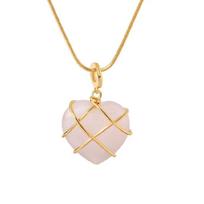 Fairytale Cosplay Jewelry Heart Pendant Necklace Pink Diamond Necklace for Girl