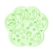 Dogs Cats Silicone Lick Mat Anti-choking Anxiety Relief Square Paw Shape Pet A žalia