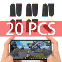 20Pcs Gaming Finger Sleeve Mobile Screen Game Controller Breathable Sweatproof Non-Scratch Touch Screen Gaming Thumb Glove onesize
