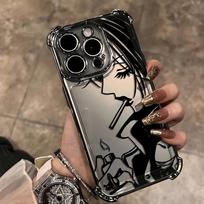 Anime Cool Nana Osaki Line Plating Case for Samsung Galaxy S24 Ultra S23 S22 Plus S21 S20 FE Y2K Anti-Fall Airabag Cover Samsung A35 5g