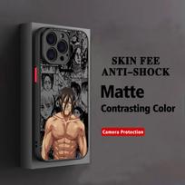 KARŠTAS Anime A-Titano Atakos telefono dėklas iPhone 17 16e 16 15 14 13 12 11 Mini Pro Air Max X XR XSMax 7 8 6 Plus Matinis iPhone 17 Pro black