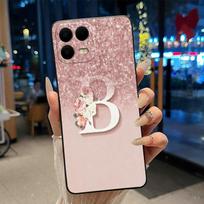 Dėklas, skirtas TCL T-Mobile T Phone 3 Pro/Revvl 8 Pro, želė juodas, apsaugantis nuo įbrėžimų, minkštas dėklas, madingas, gražus, A-Z raidės gėlės korpusas Phone 3 Pro