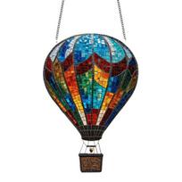 Stained Glass Style Hot Air Balloon Suncatcher 2D Acrylic Window Hanging Ornament for Home Garden Wall Window Decor B