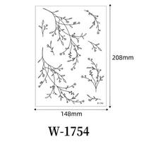 Su gėle 3D realistiškas laikinas tatuiruotė - atspari vandeniui, vienkartinė, mažas šviežio augalo dizainas vyrams ir moterims 14.8x20.8 cm (Sheet Only)