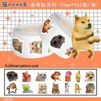 Cat Meme Sticker Roll - Popular DIY Prank & Decoration for Journals, Phones, and Computers