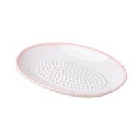 Ceramic Garlic Grater Plate for Food Prep, Multifunctional Ginger Mincer Dish, Non Slip Masher Bowl for Cheese