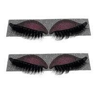 2 Pairs Self-Adhesive Lazy Eyeshadow Eyelash Patch Reusable Party Makeup Stickers  Girl 2Pairs Pink