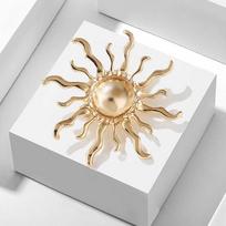 Personality Sun Flower Sagės Pin Moteriški Drabužiai Papuošalai Vakarėlio aksesuarai