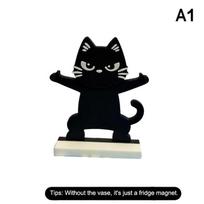 Cat Whisker Collector Magnets Cute Mini Vase Double Vases Magnetic Cat Animal Decor Fridge Refrigerator Magnets for Office Home A1
