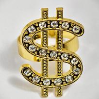 Trendy Dollar Symbol Ring Punk Hip Hop Jewelry for Women Men Unique Fashion Accessory for Events A2