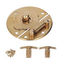 Round Embossing Copper Hasp Retro Wooden Box Lock Clasp Decorative Hasps for Wedding Card Boxes Wine Boxes