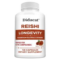 Reishi Mushroom Extract Powder 120 Capsules Longevity and Immune Support Supplement 120PCS