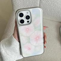 Fresh Hollyhock Flower Applicable to Apple iPhone16/17Pro Mobile Phone Case 14 Hydrating 13 Epoxy 12 Niche 15 Sets IPhone17ProMax