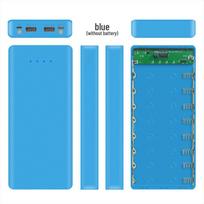 Type-C 8-Slot 18650 Battery Charger & DIY Power Bank Shell Kit mėlyna