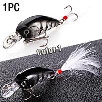 Aukštos kokybės kietas žvejybos masalas su plunksnomis gyvomis akimis Treble Hooks Crankbait Minnow Topwater masalai