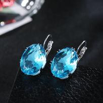 Valentino dienos dovana Crystal Big Stone Drop Auskarai Madingi Elegantiški vakarėlio papuošalai 1 jūros mėlyna spalva