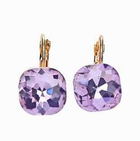 Square Stud Earrings Pink Red Green Black Earring For Women Wedding Jewelry violetinė